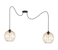 Lampy sufitowe - Żyrandol na lince MATT 2xE27/60W/230V czarny/miedziany - miniaturka - grafika 1