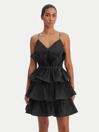 Sukienki - Fracomina Sukienka koktajlowa FQ26SD1007W83101 Czarny Regular Fit - miniaturka - grafika 1