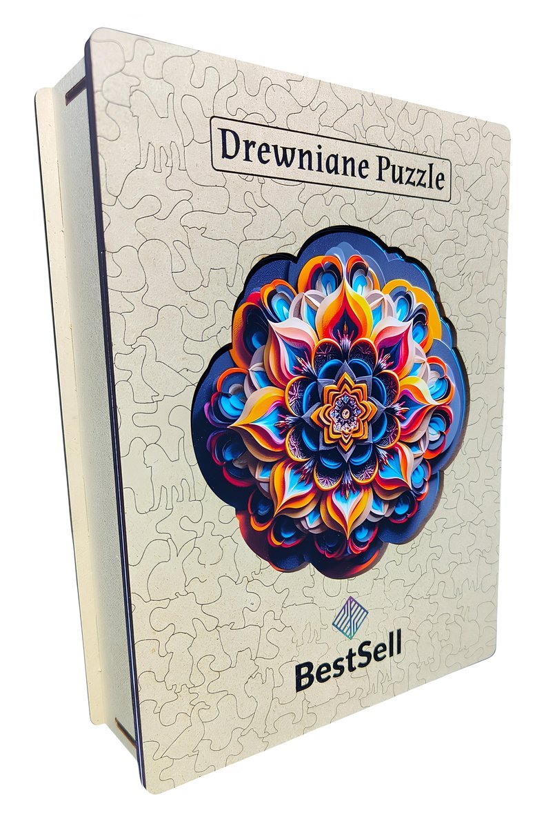 PUZZLE DREWNIANE MANDALA FIGURA GEOMETRYCZNA UKŁADANKA LOGICZNA DLA DZIECI I DOROSŁYCH NA PREZENT URODZINY