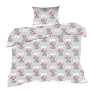 Pościel dla dzieci - Pościel 90x120 misie szara różowa Kids z poszewką 40x60 - miniaturka - grafika 1