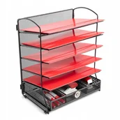 Przyborniki na biurko - Praktyczny i elegancki organizer na dokumenty sorter 5 półek + szuflada - miniaturka - grafika 1