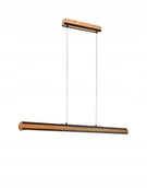 Lampy sufitowe - LED pendant light TRIO Deacon, 42W, 2700-6000K, 3200lm, black/wood color, 110x6x150cm - miniaturka - grafika 1
