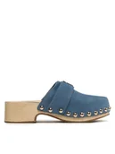 Klapki i japonki damskie - Tommy Hilfiger Chodaki Th Clog Suede FW0FW07171 Niebieski - miniaturka - grafika 1
