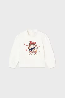 Swetry dla dziewczynek - Mayoral sweter niemowlęcy kolor beżowy lekki - grafika 1