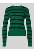 Swetry damskie - Sweter z dzianiny o kroju slim z czystej bawełny - Tommy Hilfiger - miniaturka - grafika 1
