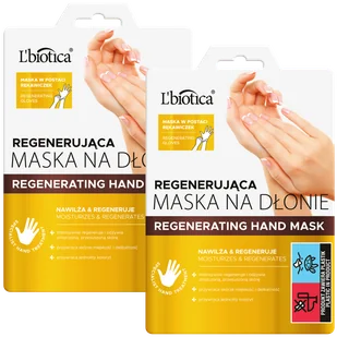 Zestaw L'Biotica Home Spa, maska regenerująca na dłonie, nasączone rękawiczki, 2 x 26 g - Kremy i maski do rąk Zestaw L'Biotica Home Spa, maska regenerująca na dłonie, nasączone rękawiczki, 2 x 26 g - Kremy i maski do rąk - miniaturka - grafika 1