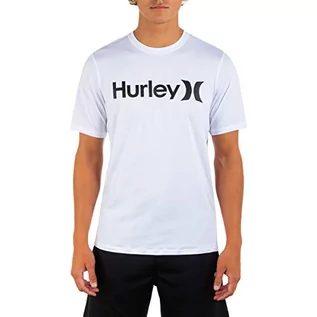 Koszulki męskie - Hurley Hurley Męska koszulka M Oao Hybrid Ss Tee Rash Guard biały biały XL MAT0000460 - grafika 1