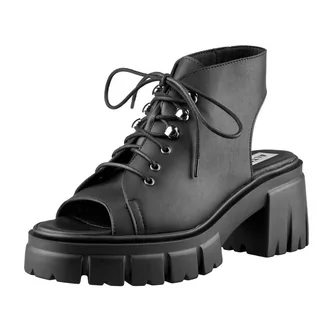 Sandały damskie - sandały damskie na obcasie ALTERCORE czarne (SKYLAR VEGAN BLACK)-37 - grafika 1