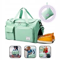 Torebki damskie - Składana torba podróżna, sportowa, 27L - Duża pojemność, treningowa, green - miniaturka - grafika 1