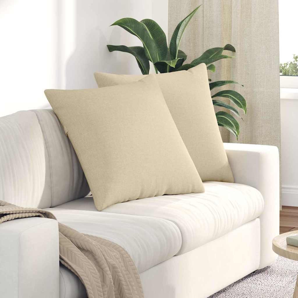 vidaXL vidaXL Poduszki na sofę 2 pcs Kremowy 80 x 80 cm tkanina