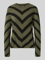 Swetry damskie - Sweter z dzianiny o kroju regular fit ze wzorem w paski model ‘ELIZA’ - miniaturka - grafika 1