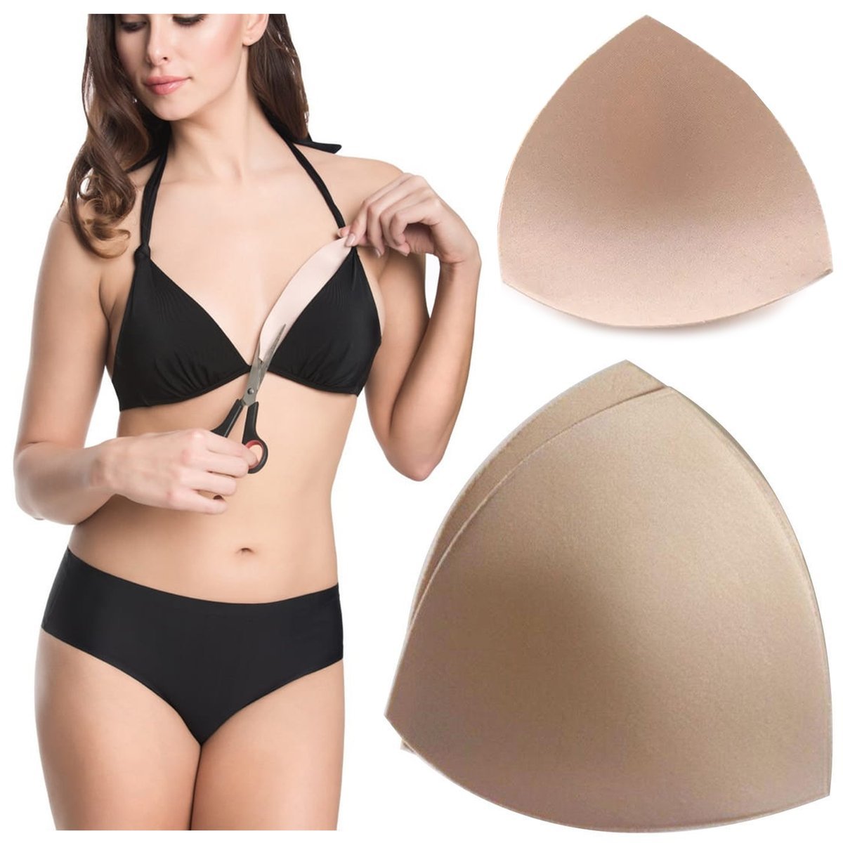 WKŁADKI DO BIKINI STANIKA PUSH UP GĄBKA WYMIENNE S MODELUJĄCE POWIĘKSZAJĄCE