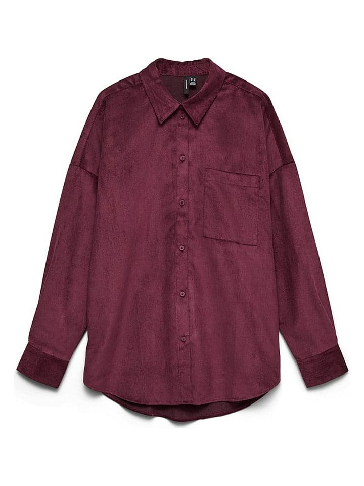Vero Moda Koszula sztruksowa w kolorze bordowym
