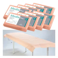 Kosmetyczne akcesoria jednorazowe - Prześcieradło jednorazowe 77cm x 210cm morelowe podfoliowane 54g MedixPro 40szt - miniaturka - grafika 1