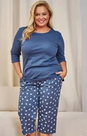 Piżamy damskie - Doctor Nap piżama damska plus size PB.7264.DEEP_BLUE, Kolor niebieski-wzór, Rozmiar L, Doctor Nap - Primodo.com - miniaturka - grafika 1