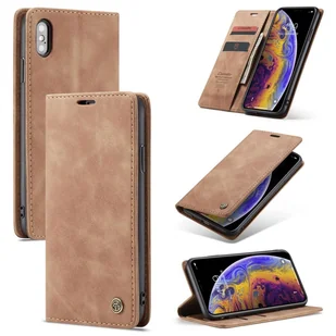 Etui König Design kompatybilne z Apple iPhone XS Max ze sztucznej skóry - Brązowe etui na telefon komórkowy - Etui i futerały do telefonów - miniaturka - grafika 1