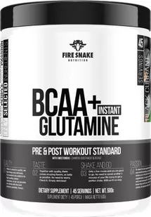Aminokwasy Fire Snake BCAA + Instant Glutamine 500 g Cytryna (5906395000357) - Aminokwasy - miniaturka - grafika 1