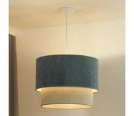 Lampy sufitowe - Duolla - Żyrandol na lince CORDUROY 1xE27/15W/230V śr. 40 cm niebieski/beżowy - miniaturka - grafika 1