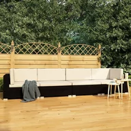 Sofy ogrodowe - vidaXL 4 częściowa sofa ogrodowa poduszki rattan PE czarna 47268 47268 - miniaturka - grafika 1
