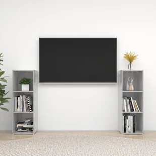 vidaXL Lumarko Szafki TV, 2 szt., szarość betonu, 107x35x37 cm, płyta wiórowa 3079911 - Szafki RTV - miniaturka - grafika 1