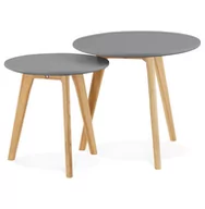 Ławy i stoliki kawowe - Kokoon Design Zestaw stolików kawowych Espino 50x50cm szary CT00420DG - miniaturka - grafika 1