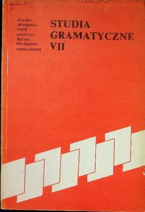 Studia gramatyczne VII - Książki o kulturze i sztuce - miniaturka - grafika 1