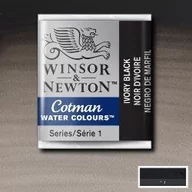 Farby i media malarskie - Winsor&Newton, farba akwarelowa Cotman półkostka, Ivory Black - miniaturka - grafika 1