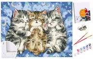Malowanie po numerach - Zestaw Do Malowania Po Numerach, 20X30 Cm, Trzy Śpiące Kotki - miniaturka - grafika 1