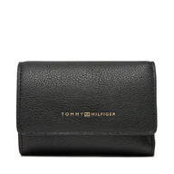 Portfele - Portfel damski Tommy Hilfiger Logotape Trifold AW0AW17477 Czarny - miniaturka - grafika 1