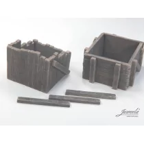 Zniszczone drewnianie skrzynki (2 sztuki) - Akcesoria i części modelarskie - miniaturka - grafika 1