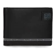 Paski - Pepe Jeans Pasek poziomy portfel z portmonetką czarny 11x8x1 cm Skóra by Joumma Bags, Czarny (Black), Talla única, Poziomy portfel z portfelem - miniaturka - grafika 1