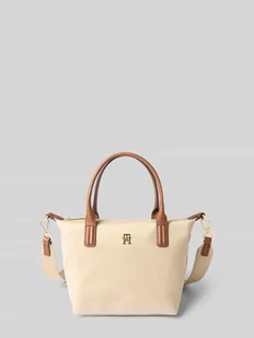 Torba na ramię z obszyciem ze skóry naturalnej model ‘POPETTE’ - Torebki damskie - miniaturka - grafika 1