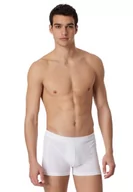 Spodenki damskie - Schiesser Męskie szorty z rozporkiem Long Life Cotton S M L XL XXL czarno-białe majtki uniwersalne bawełna, biały, M - miniaturka - grafika 1