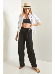 Bianco Lucci Spodnie w kolorze czarnym - Spodnie damskie - miniaturka - grafika 1