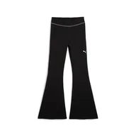 Legginsy - Damskie Legginsy PUMA DARE TO TEXTURED FLARED LEGGINGS 62980901 – Czarny - miniaturka - grafika 1