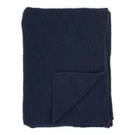 Koce - Koc Santos, bawełna z recyklingu, ciemnoniebieski 130x170 cm - miniaturka - grafika 1