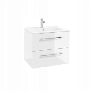 Szafka łazienkowa z umywalką 60 biała front połysk - Szafki łazienkowe - miniaturka - grafika 1