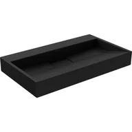 Umywalki - Mexen Ava umywalka nablatowa z konglomeratu B/O 80 x 46 cm, czarna - 23018070 - miniaturka - grafika 1