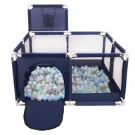 Maty edukacyjne - Selonis Boisko KK-100X z piłeczkami 6cm niebieski: perła-szary-transparent-babyblue-mięta 125x125x105/100piłek - miniaturka - grafika 1