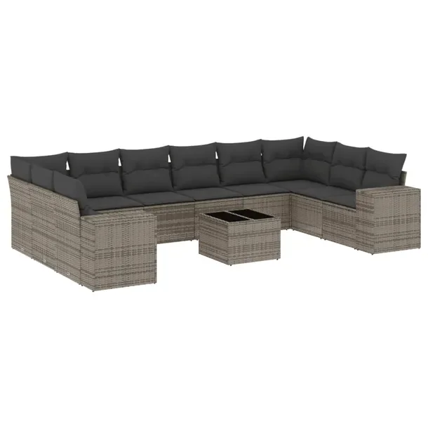 Zestaw mebli ogrodowych modułowych szary rattan PE 62 x 62 x 69 cm