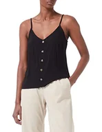 Koszulki i topy damskie - VERO MODA Damski top na ramiączkach Vmvica Button Singlet WVN Ga Noos, czarny, S - miniaturka - grafika 1