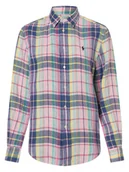 Bluzki damskie - Polo Ralph Lauren Lniana bluzka damska Kobiety len różowy|wielokolorowy w kratkę, S - miniaturka - grafika 1