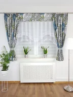 Firany - Modna firana z zasłonami zdobiona gipiurą, nowoczesne firanki do pokoju - miniaturka - grafika 1