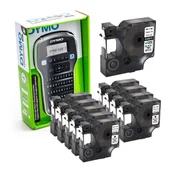 Drukarki kart i etykiet - Drukarka etykiet DYMO LabelManager 160 180dpi / do 12mm / z 10 szt. taśm D1-45013 w zestawie - miniaturka - grafika 1