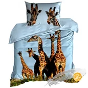 Pościel - Pościel 3D Bawełna Satyna 140X200Cm Żyrafy - miniaturka - grafika 1