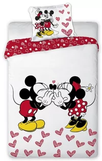 Pościel dla dzieci - Faro Pościel licencyjna 160x200 Myszka Minnie i Miki Miłość Serca Mickey&Friends 044 - grafika 1