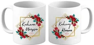 Gadżety dla niej i dla niego - Zestaw Dwóch Kubków Dla Pary Małżonków Z Imionami - miniaturka - grafika 1