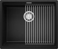 Zlewozmywaki - Zlew BRANDE SWIFT 560-60-U BLACK METALLIC (czarny metalik) | podwieszany zwijany ociekacz ROLLMATA - miniaturka - grafika 1