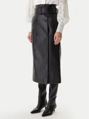 Spódnice - Morgan Spódnica z imitacji skóry 242-JADY Czarny Regular Fit - miniaturka - grafika 1