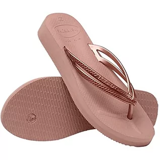 Klapki i japonki damskie - Havaianas Klapki damskie na koturnie, Krokus róża, 35 EU - grafika 1